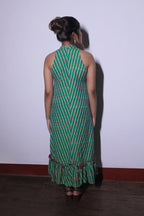 ROSELLE IKKAT HALTER NECK DRESS