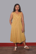 FLEX OXFORD FLORA MUSTARD  A-LINE DRES