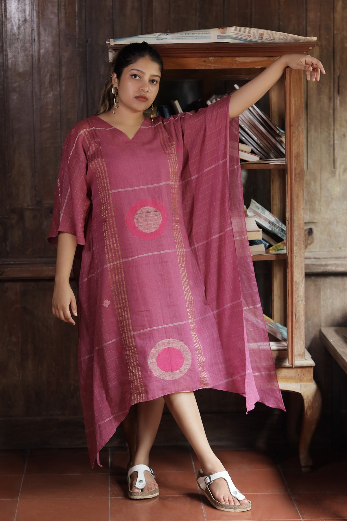 ABSTRACT PREMIUM JAMDHANI KAFTAN DRESSS