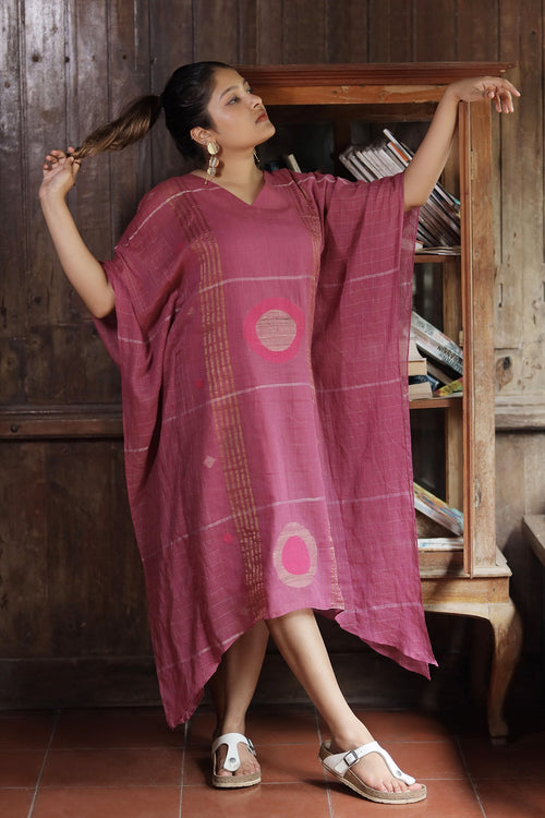 ABSTRACT PREMIUM JAMDHANI KAFTAN DRESSS