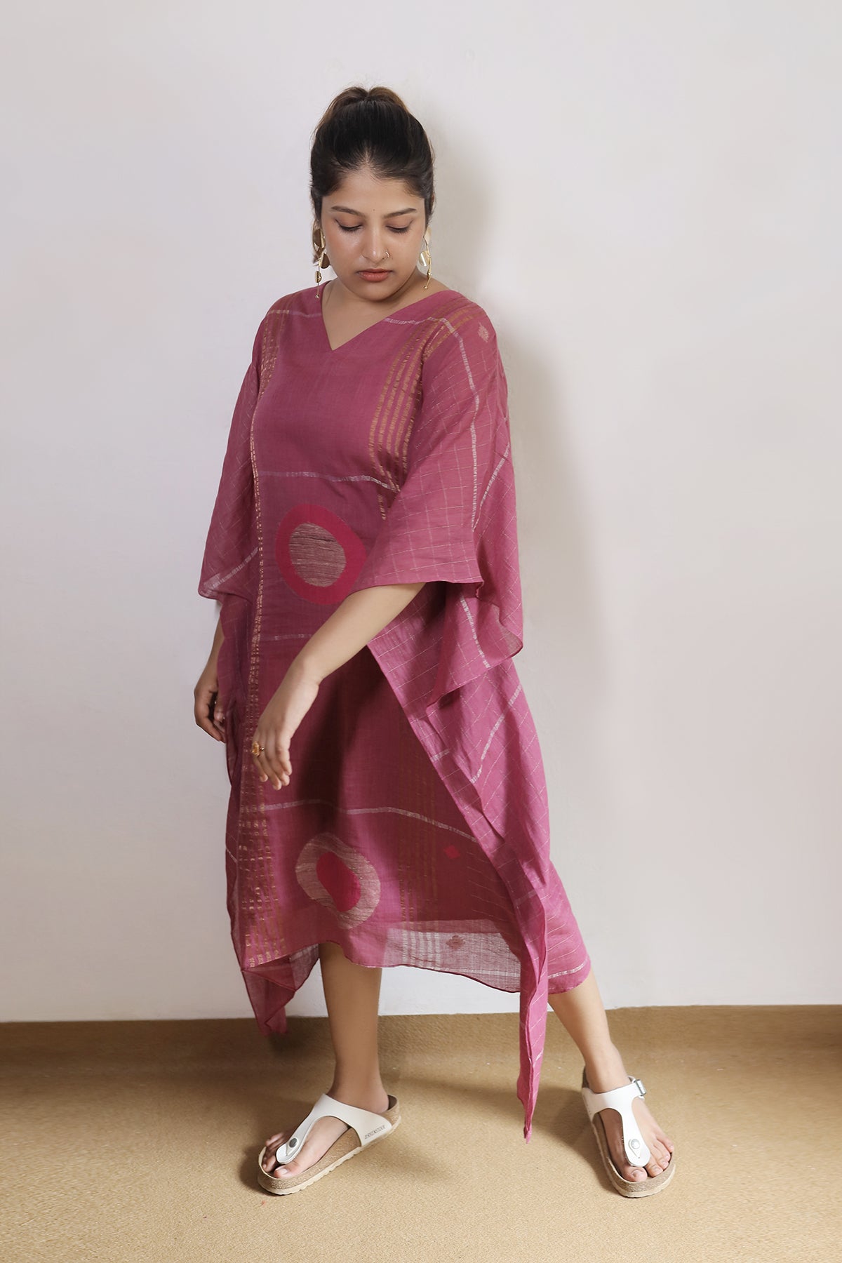 ABSTRACT PREMIUM JAMDHANI KAFTAN DRESSS