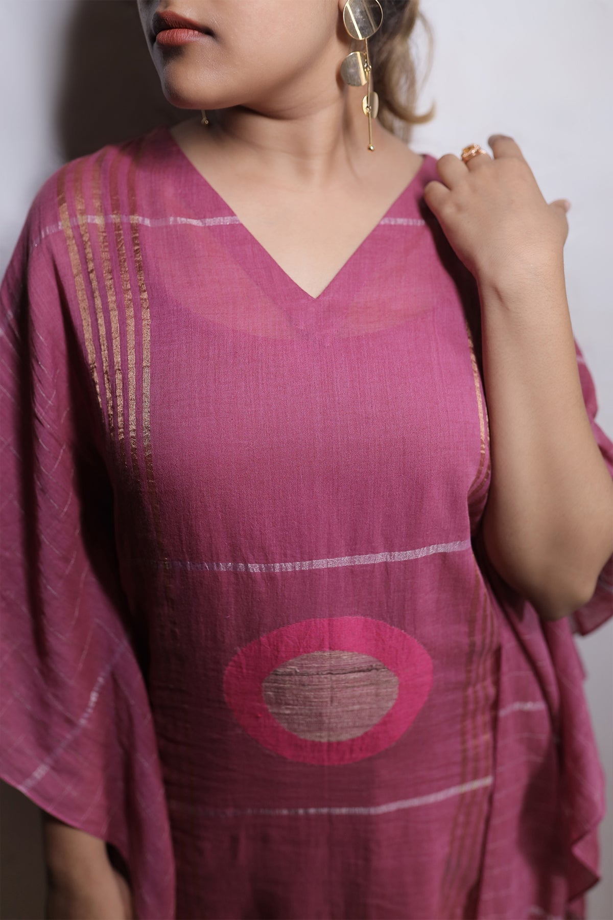 ABSTRACT PREMIUM JAMDHANI KAFTAN DRESSS