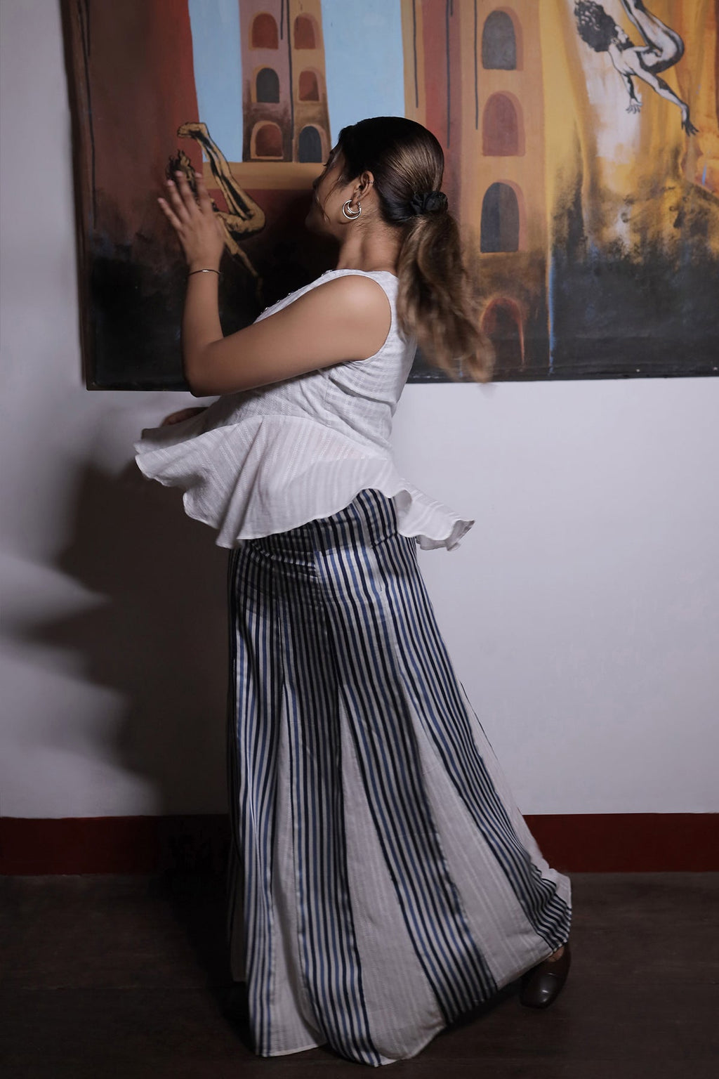 HALO  STRIPE SKIRT SET