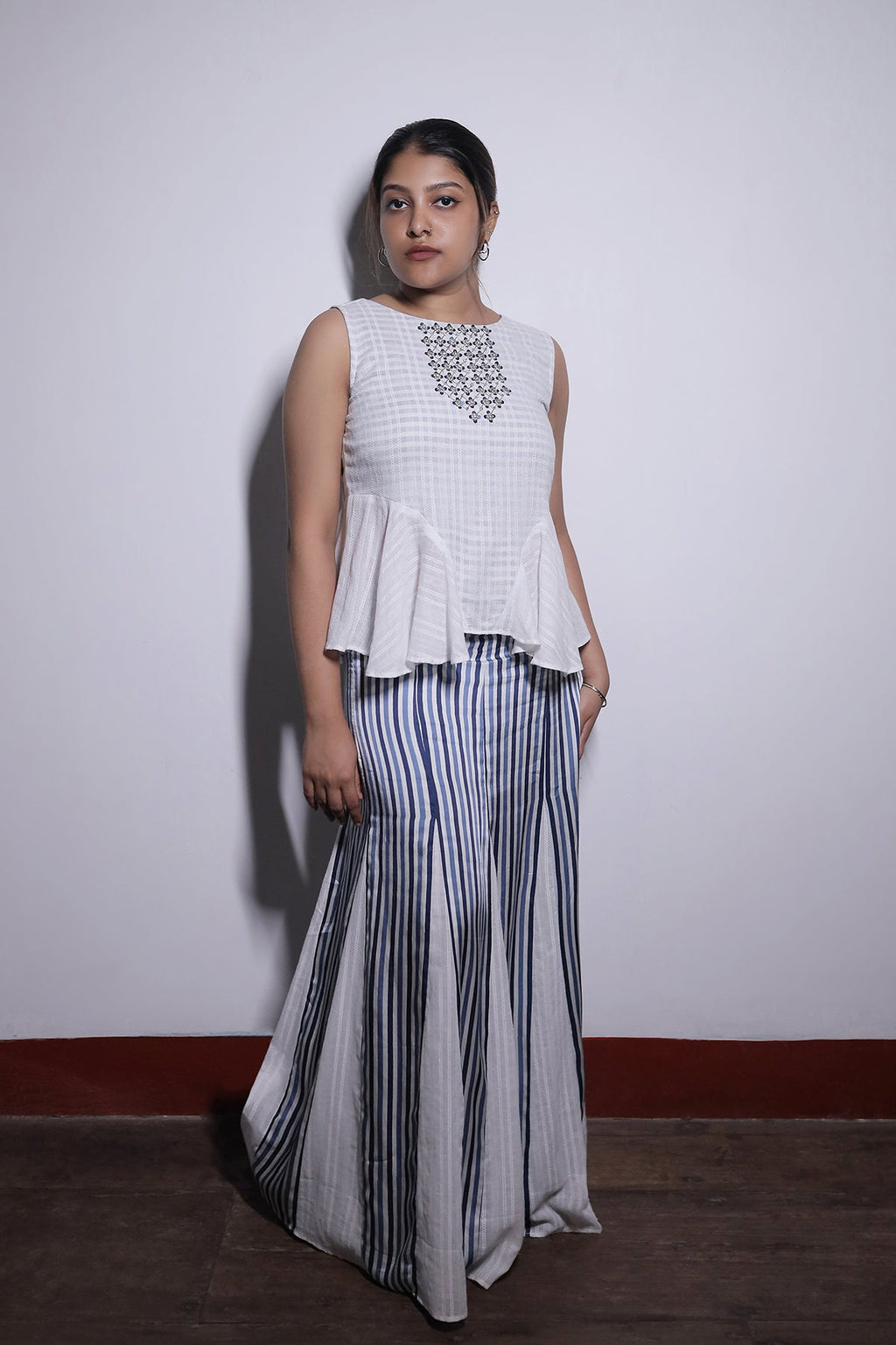 HALO  STRIPE SKIRT SET