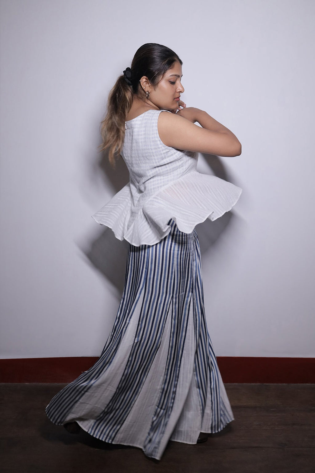 HALO  STRIPE SKIRT SET