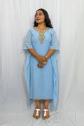 ARIA EMBELLISHED CRUSHED CHANDERI KAFTAN