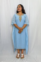 ARIA EMBELLISHED CRUSHED CHANDERI KAFTAN