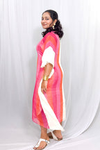DUAL TONE STRIPED KAFTAN