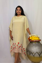 CHETHI SHIMMER PLEATED KAFTAN DRESS