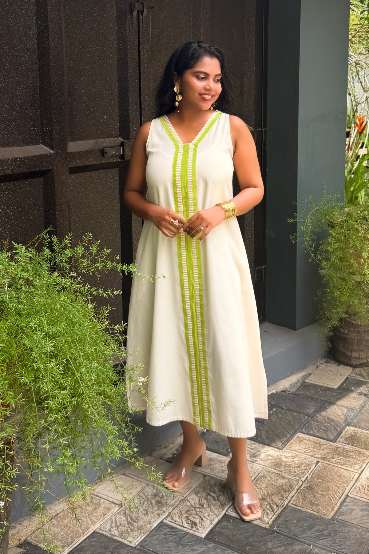 AURELIA V-NECK TUNIC DRESS