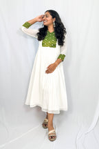 BANASARI BROCADE YOKE DRESS