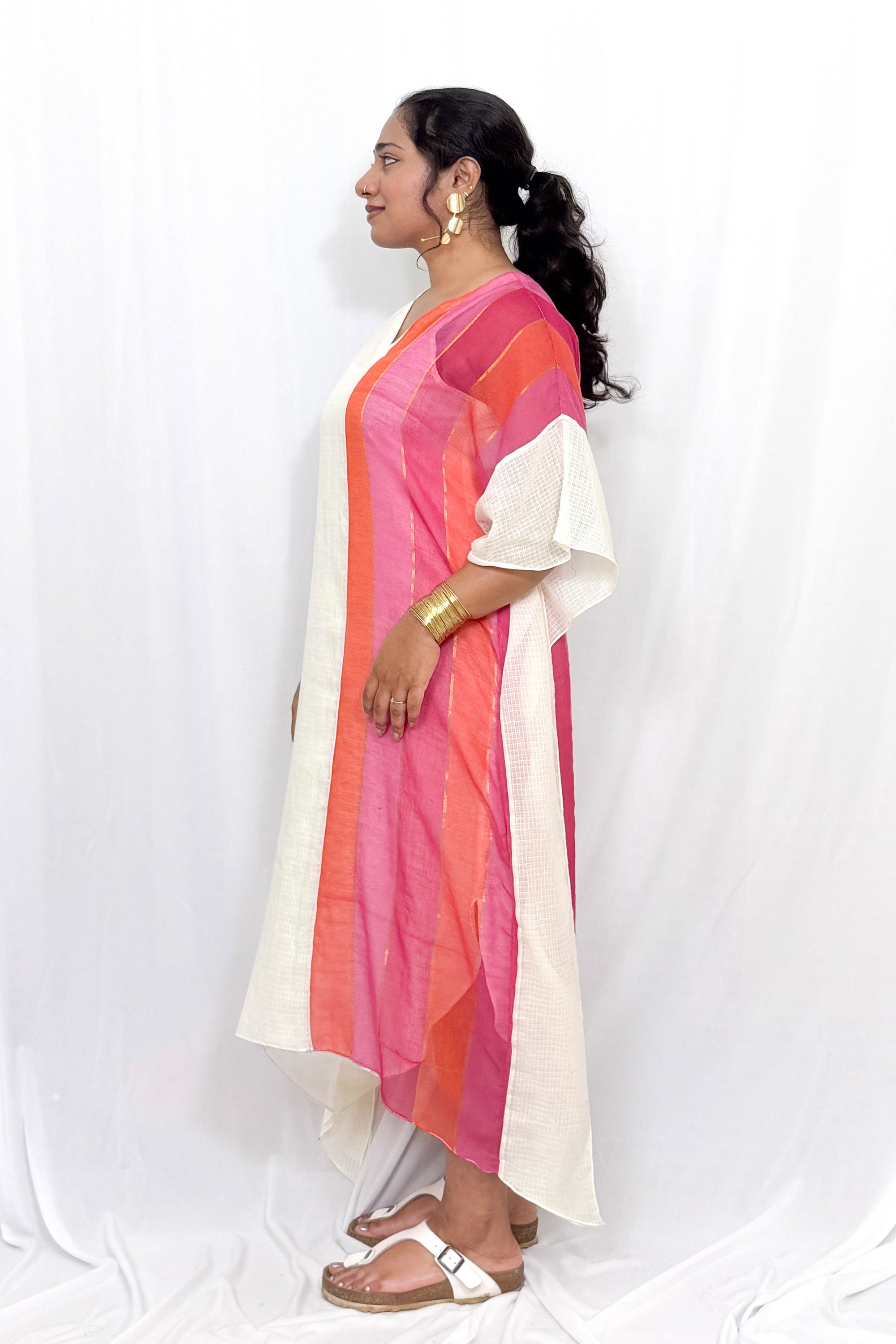 DUAL TONE STRIPED KAFTAN