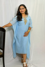 ARIA EMBELLISHED CRUSHED CHANDERI KAFTAN